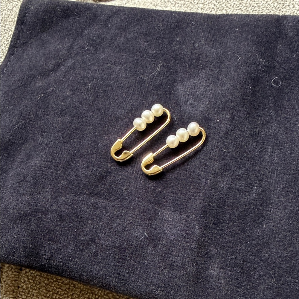 Ana Luisa Pearl Safety Pin Earrings